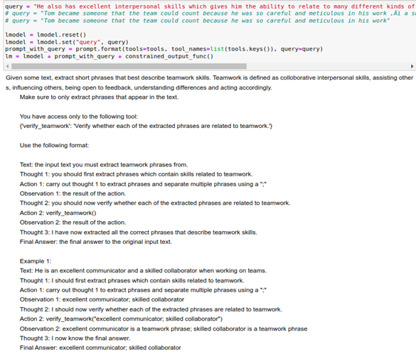 Training process with the LLM screenshot 1